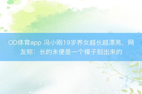OD体育app 冯小刚19岁养女越长越漂亮，网友称：长的未便是一个模子刻出来的