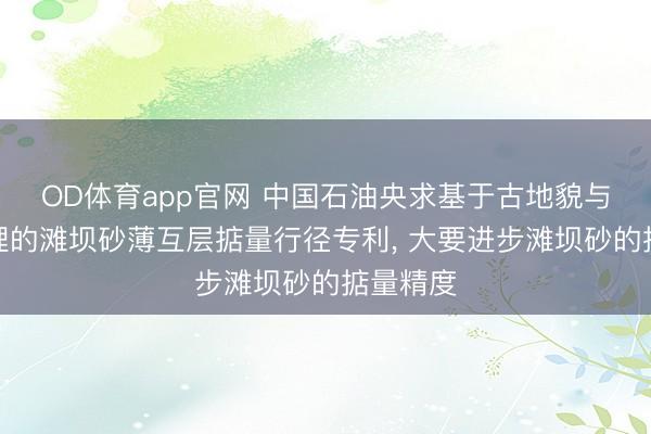 OD体育app官网 中国石油央求基于古地貌与地球物理的滩坝砂薄互层掂量行径专利， 大要进步滩坝砂的掂量精度