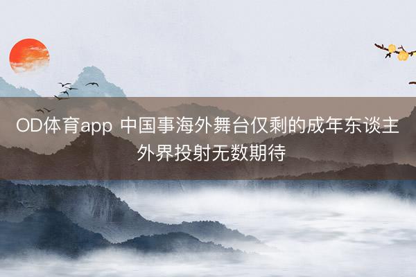 OD体育app 中国事海外舞台仅剩的成年东谈主 外界投射无数期待