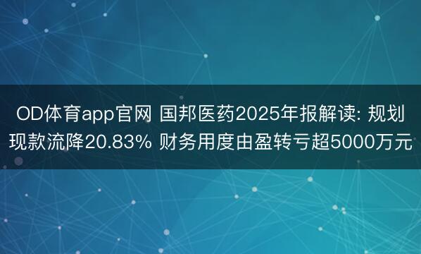 OD体育app官网 国邦医药2025年报解读: 规划现款流降20.83% 财务用度由盈转亏超5000万元