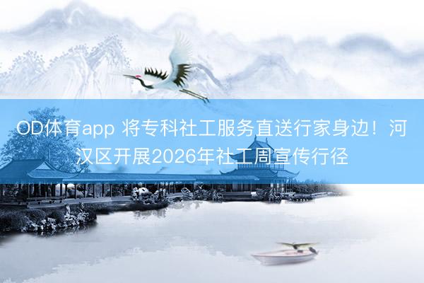 OD体育app 将专科社工服务直送行家身边！河汉区开展2026年社工周宣传行径