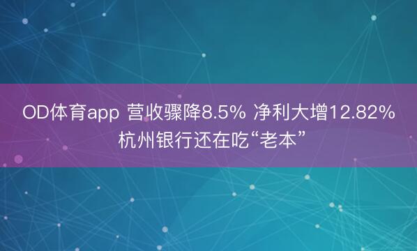 OD体育app 营收骤降8.5% 净利大增12.82% 杭州银行还在吃“老本”