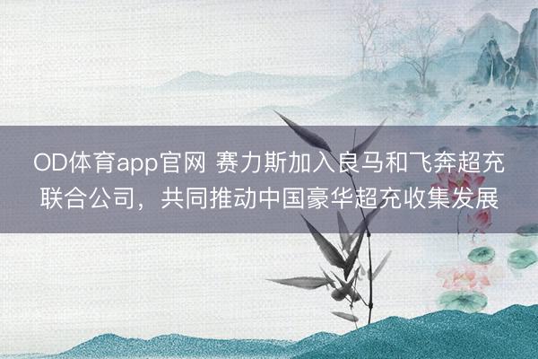 OD体育app官网 赛力斯加入良马和飞奔超充联合公司，共同推动中国豪华超充收集发展