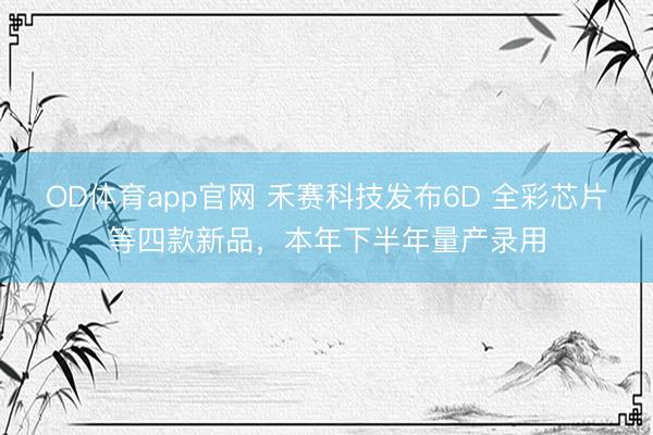OD体育app官网 禾赛科技发布6D 全彩芯片等四款新品，本年下半年量产录用