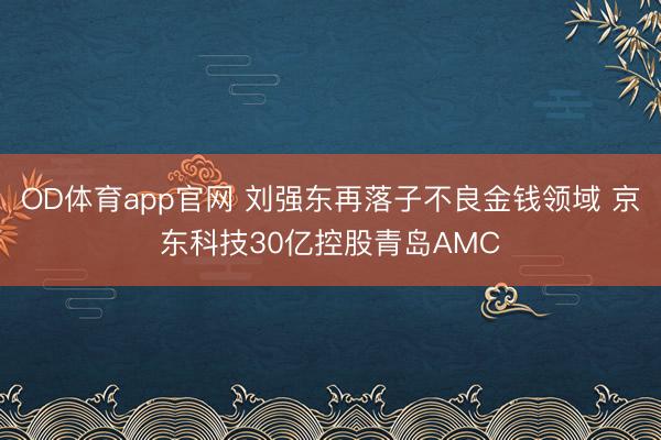 OD体育app官网 刘强东再落子不良金钱领域 京东科技30亿控股青岛AMC