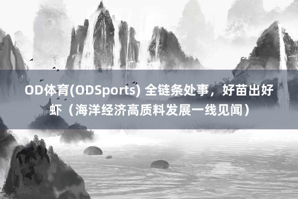 OD体育(ODSports) 全链条处事，好苗出好虾（海洋经济高质料发展一线见闻）