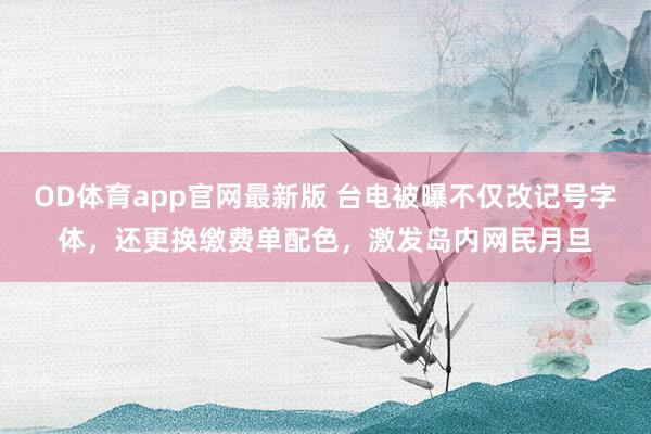 OD体育app官网最新版 台电被曝不仅改记号字体，还更换缴费单配色，激发岛内网民月旦