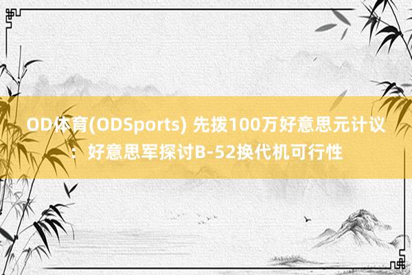 OD体育(ODSports) 先拨100万好意思元计议：好意思军探讨B-52换代机可行性