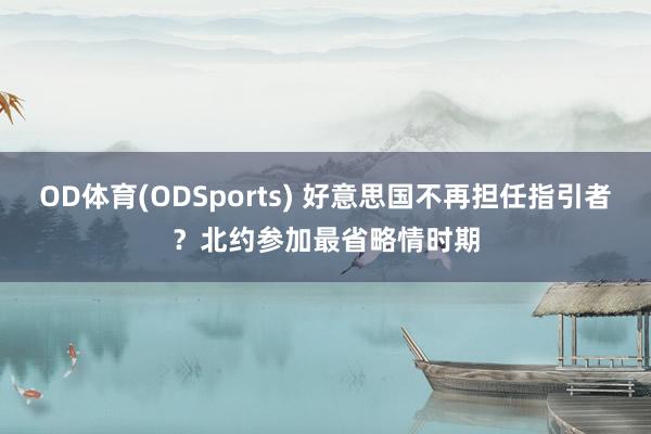 OD体育(ODSports) 好意思国不再担任指引者？北约参加最省略情时期