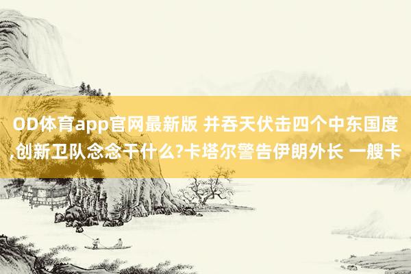 OD体育app官网最新版 并吞天伏击四个中东国度，创新卫队念念干什么?卡塔尔警告伊朗外长 一艘卡