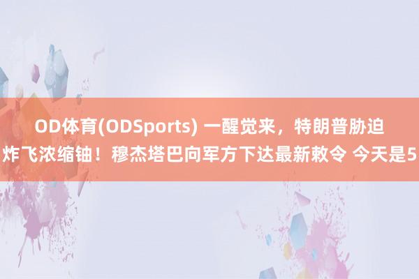 OD体育(ODSports) 一醒觉来,特朗普胁迫炸飞浓缩铀!穆杰塔巴向军方下达最新敕令 今天是5