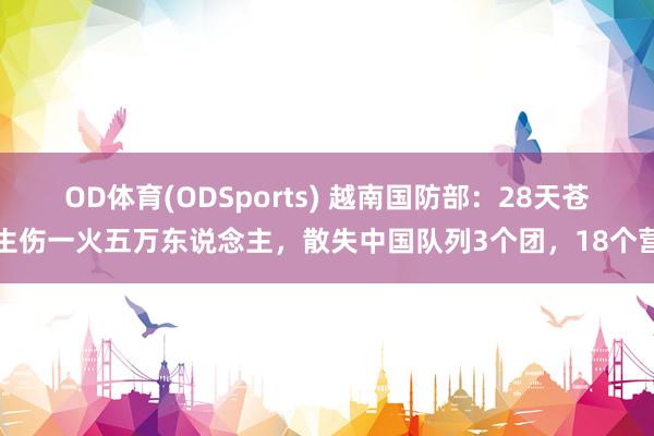 OD体育(ODSports) 越南国防部：28天苍生伤一火五万东说念主，散失中国队列3个团，18个营