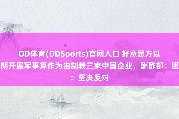 OD体育(ODSports)官网入口 好意思方以协助伊朗开展军事算作为由制裁三家中国企业，酬酢部：坚决反对