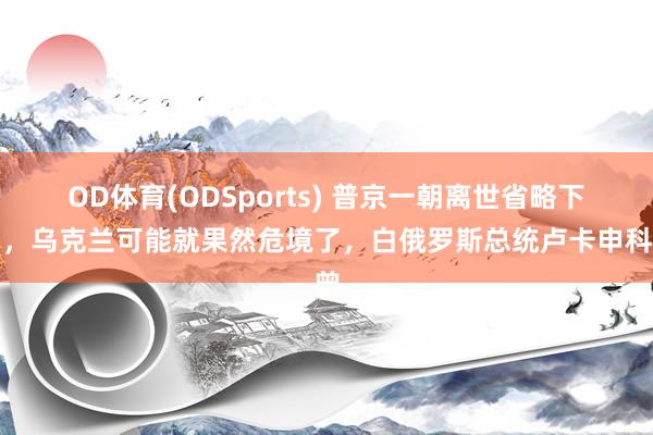OD体育(ODSports) 普京一朝离世省略下台，乌克兰可能就果然危境了，白俄罗斯总统卢卡申科曾