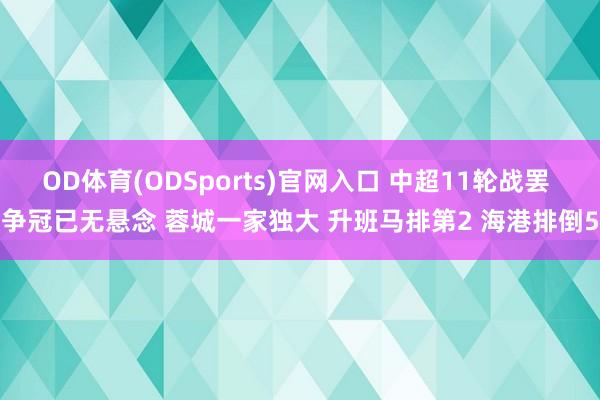 OD体育(ODSports)官网入口 中超11轮战罢 争冠已无悬念 蓉城一家独大 升班马排第2 海港排倒5