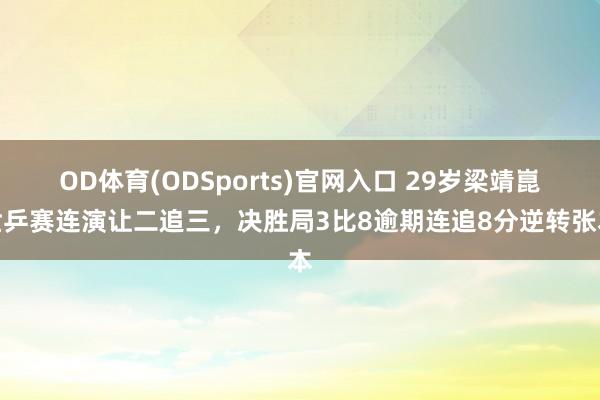 OD体育(ODSports)官网入口 29岁梁靖崑世乒赛连演让二追三,决胜局3比8逾期连追8分逆转张本