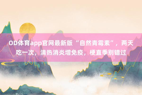 OD体育app官网最新版 “自然青霉素”，两天吃一次，清热消炎增免疫，梗直季别错过