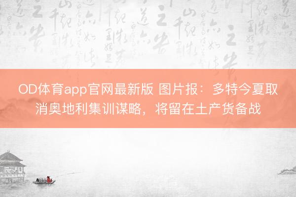 OD体育app官网最新版 图片报：多特今夏取消奥地利集训谋略，将留在土产货备战