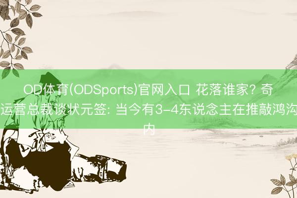 OD体育(ODSports)官网入口 花落谁家? 奇才运营总裁谈状元签: 当今有3-4东说念主在推敲鸿沟内