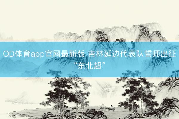 OD体育app官网最新版 吉林延边代表队誓师出征“东北超”