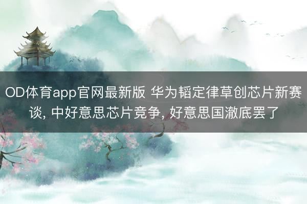 OD体育app官网最新版 华为韬定律草创芯片新赛谈， 中好意思芯片竞争， 好意思国澈底罢了