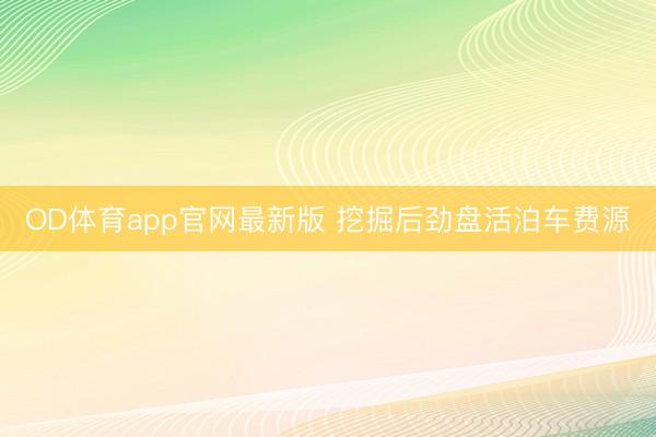 OD体育app官网最新版 挖掘后劲盘活泊车费源