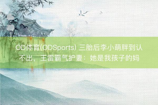 OD体育(ODSports) 三胎后李小萌胖到认不出,王雷霸气护妻:她是我孩子的妈