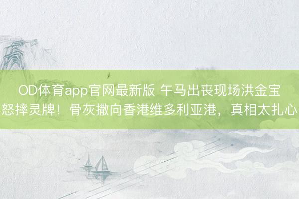 OD体育app官网最新版 午马出丧现场洪金宝怒摔灵牌！骨灰撒向香港维多利亚港，真相太扎心