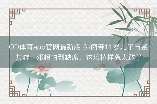 OD体育app官网最新版 孙俪带11岁儿子与鲨共游！邓超怕到缺席，这培植样貌太敢了